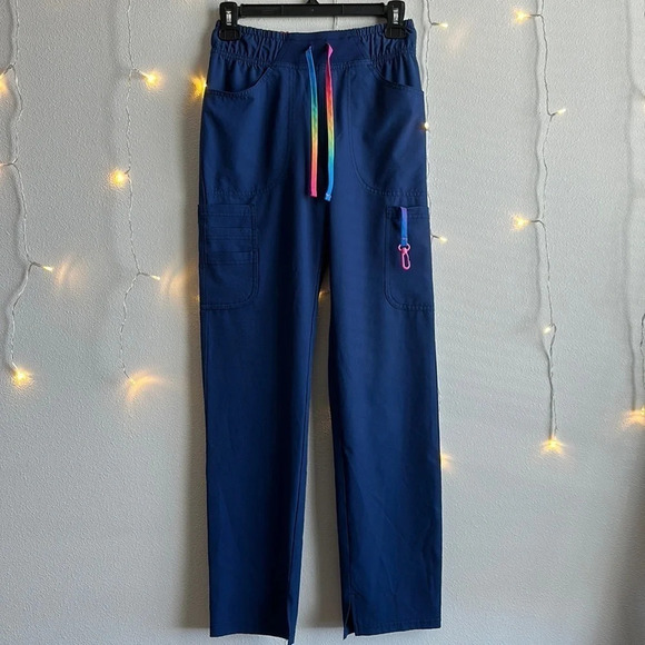 Heart Soul Jogger Scrub Pant - Navy w/ Rainbow Detail​​​​​ - Picture 1 of 4